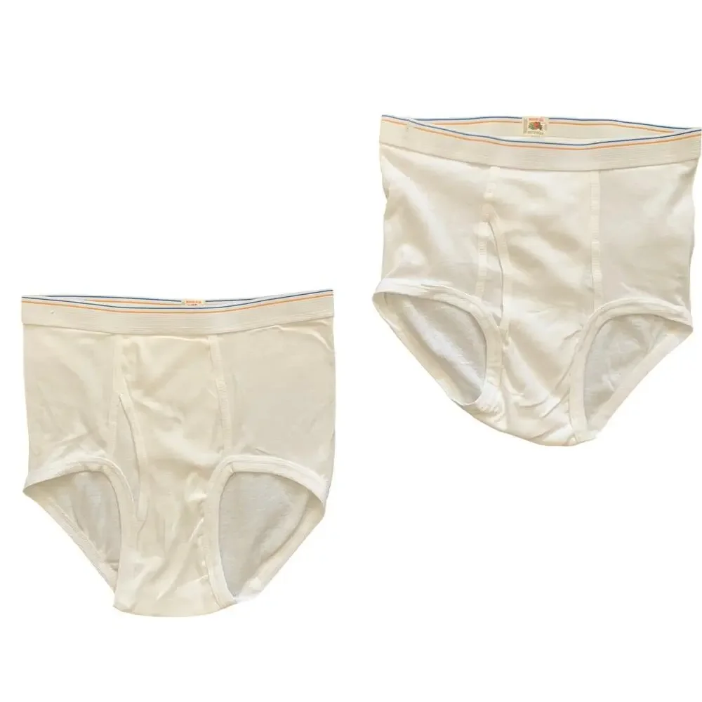 Vtg NWOT Fruit of the Loom Mens Medium 34-36 White Brief Underwear Lot of 2 - Picture 1 of 6